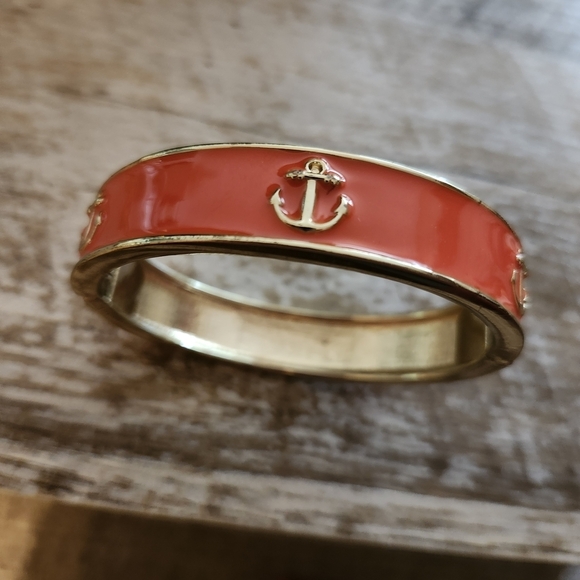 Source Unknown Jewelry - Nautical Orange and Gold Anchor Bracelet